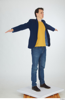  Brett blue formal jacket blue jeans brown ankle shoes casual dressed t pose t-pose whole body yellow t shirt 0008.jpg